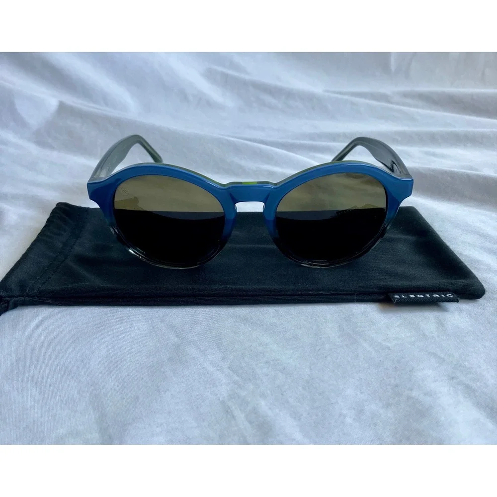 Electric Reprise Blue Green Sunglasses Round Designer Fashion Eyewear
